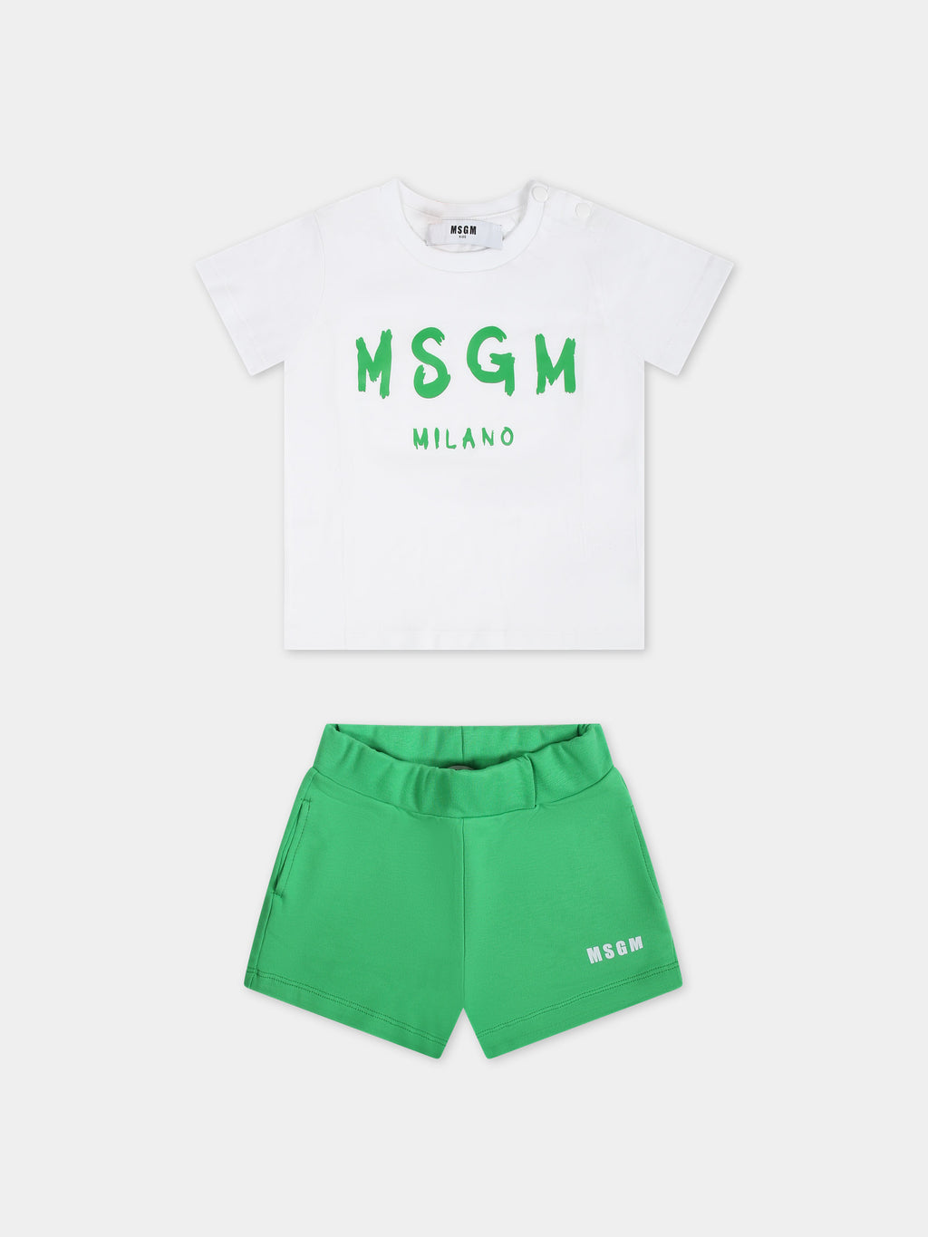 Completo verde per neonata con logo